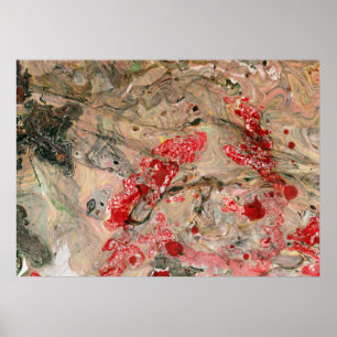 Poster Trendy Black Red Brown Green Modern Abstract Art