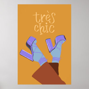 Poster Très Chic Mode Vintage Imprimer Élégant Art França