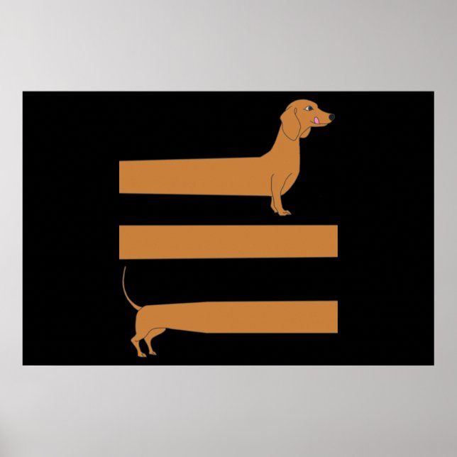 Poster Très long Dachshund drôle (Devant)