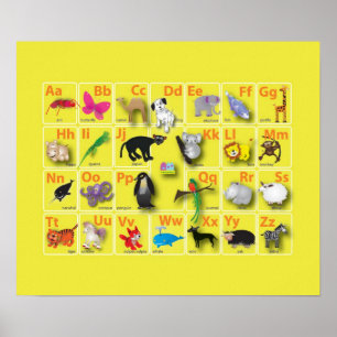 Poster Très mignon Alphabet animal