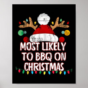 Poster Très Probable De Barbecue Sur Noël Drôle Correspon