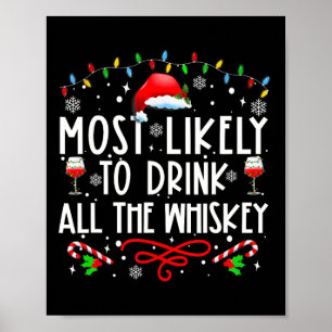 Poster Très Probable De Boire Tout Le Whiskey Famille Chr