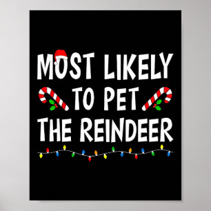 Poster Très Probable De Pet La Famille Reindeer Xmas Drôl