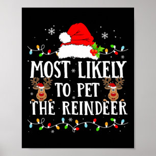 Poster Très Probable De Pet Le Rindeer Drôle Fa Noël