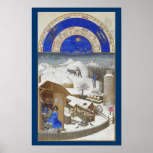 Poster Très Riches Heures - février