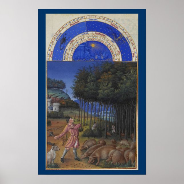 Poster Très Riches Heures - Novembre (Devant)