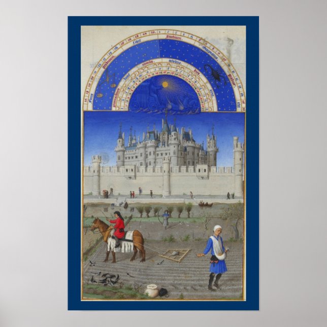Poster Très Riches Heures - Octobre (Devant)