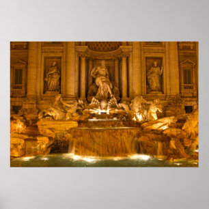 Poster Trevi Fountain at Night (HDR)