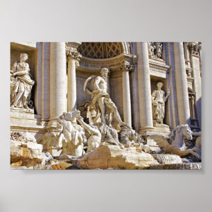 Poster trevi fountain metal ornament