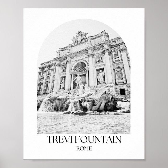 Poster Trevi Fountain Rome Arch Photo Print (Devant)