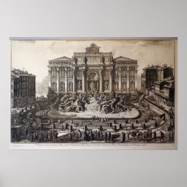 Poster Trevi Fountain Rome - Giovanni Battista Piranesi (Devant)