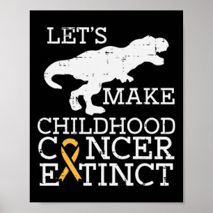 Poster Trex Cancer de l'enfant Dinosaure de sensibilisati