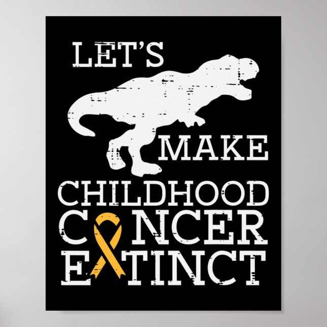 Poster Trex Cancer de l'enfant Dinosaure de sensibilisati (Devant)