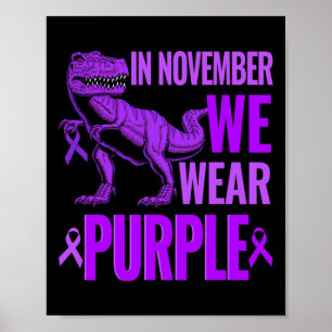 Poster Trex Dinosaure En Novembre Nous Portons L'Épilepsi