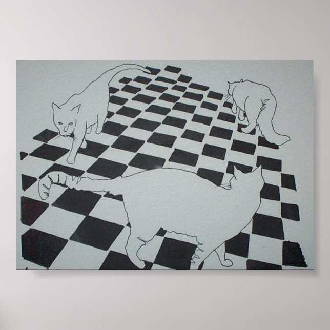 Poster triade de chat (Devant)