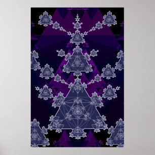 Poster: Triangle Fractal: Blueprint of Geometry Poster