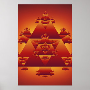 Poster: Triangle Fractal: Vector Artwork Poster