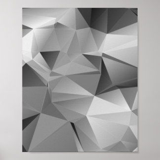 Poster Triangle géométrique basse Poly Monotone noir blan
