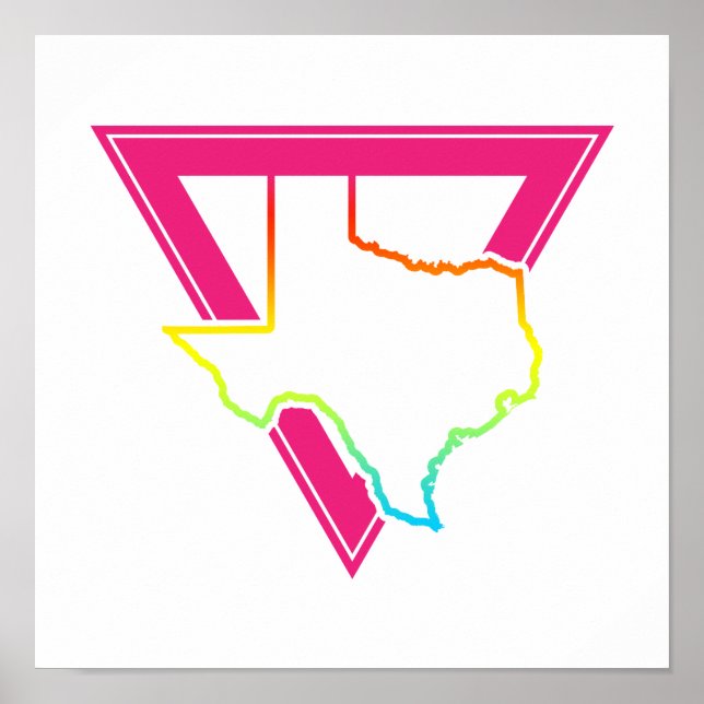 Poster triangle rose texas (Devant)