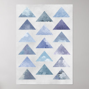 Poster Triangles bleus