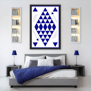 Poster Triangles géométriques bleus