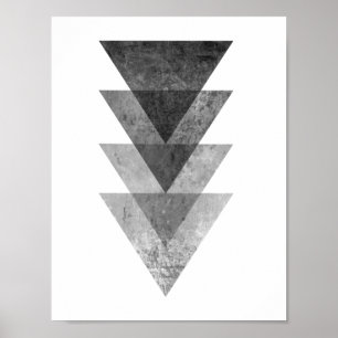 Poster Triangles géométriques gris