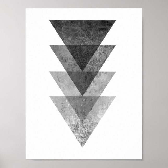 Poster Triangles géométriques gris (Devant)