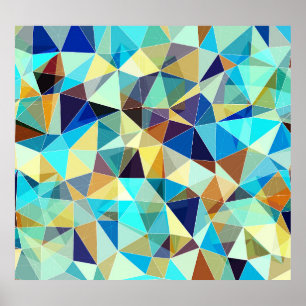 Poster Triangles géométriques : Motif Abstrait coloré