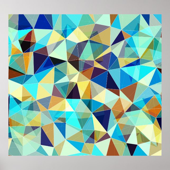 Poster Triangles géométriques : Motif Abstrait coloré (Devant)