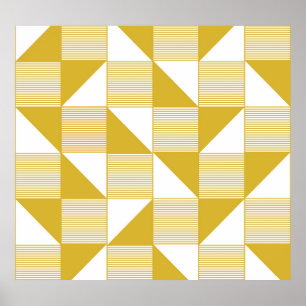 Poster Triangles Jaunes : Motif Linéaire Sans Seamless.