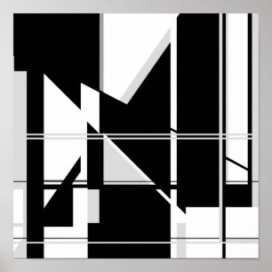 Poster Triangles noirs blancs dans la conception du Labyr