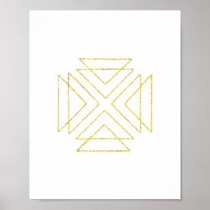 Poster Triangles Triangles d'or Mur géométrique