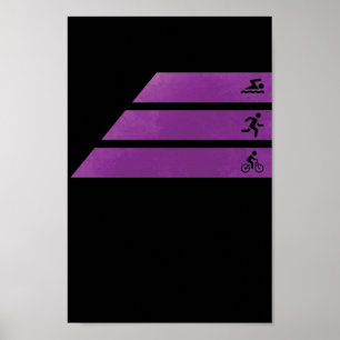 Poster Triathlon nage en vélo