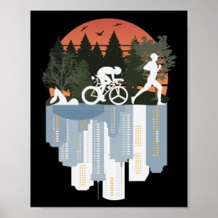 Poster Triathlon, nature merveilleuse