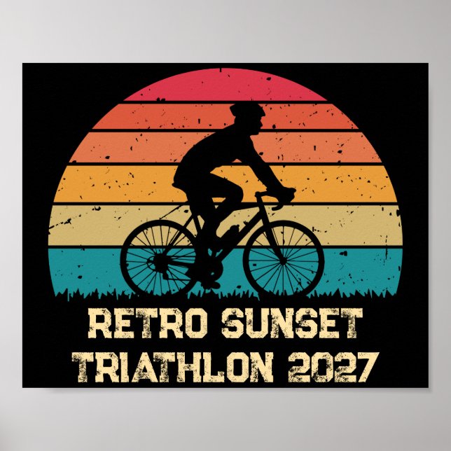 Poster Triathlon personnalisé sur le thème du cyclisme ré (Devant)