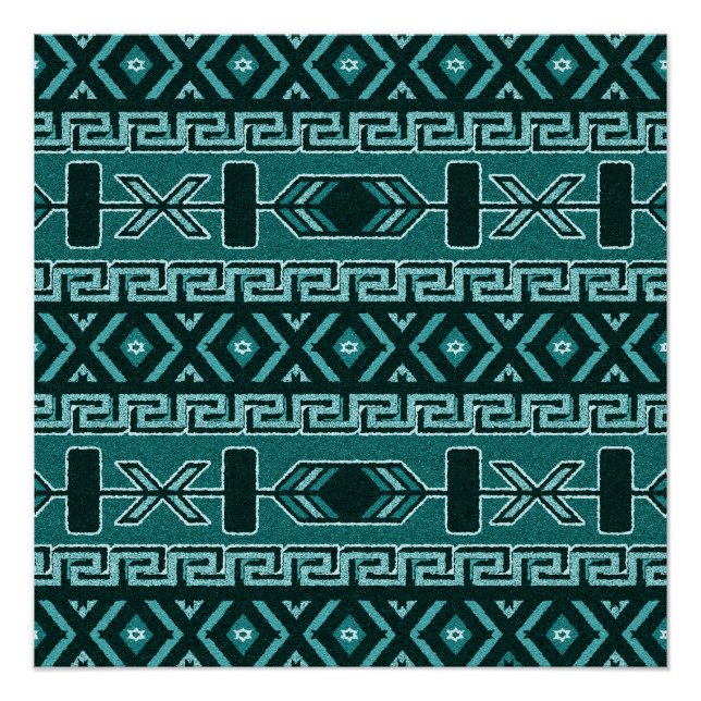 Poster Tribal Aztec Motif Conception Sud-Ouest (Devant)
