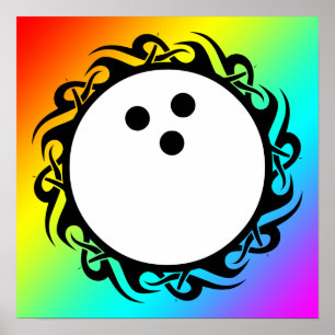 Poster tribal bowling