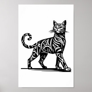 Poster Tribal Feline Swagger