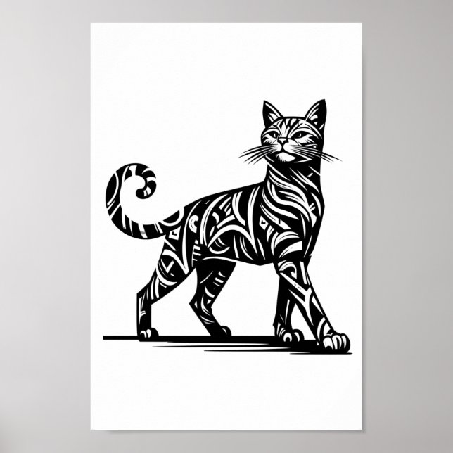Poster Tribal Feline Swagger (Devant)