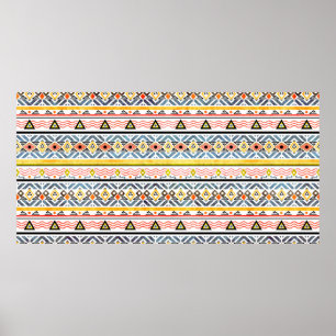 Poster Tribal grunge ethno folle motif dans le style rétr