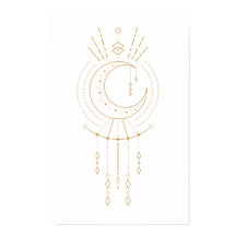 Tribal Mandala Moderne Géométrie Or Éléments Lune