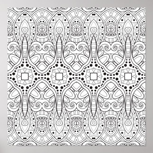 Poster Tribal Zendoodle Design 2 (Devant)