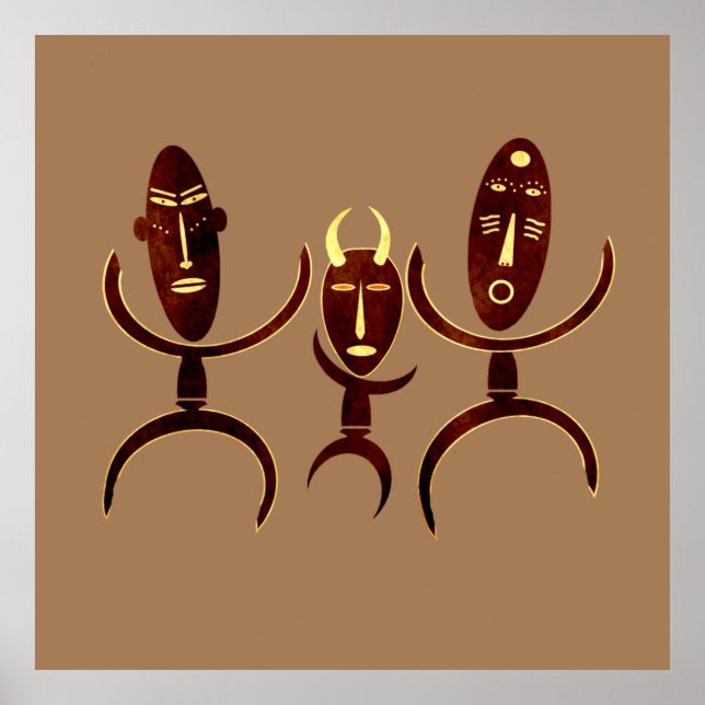 Poster Tribe africaine scène de danse (Devant)