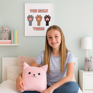 Poster Tribu des Haricots d'Orteils Mignons Chat Trio de