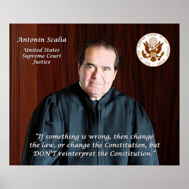 Poster Tribunal Suprême Antonin Scalia & Court Seal (Devant)