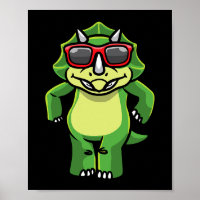 Tricératops Danser Dinosaure Avec Lunettes De Sole
