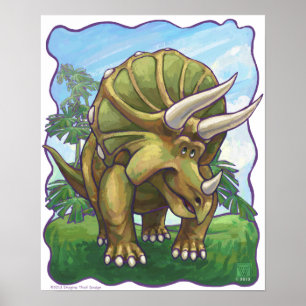 Poster Triceratops de Cute Cadeaux d'Art & Accessoires