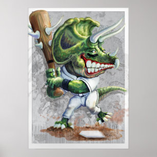 Poster Tricératops Dino Baseball
