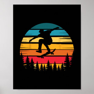 Poster Trick de skateboard rétro Mouvement Amour de skate