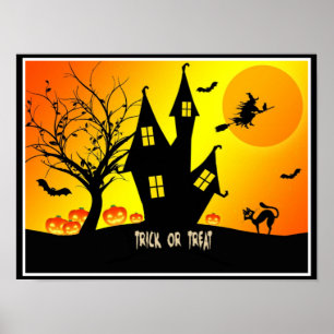 Poster Trick or treat, Halloween Soirée...Effrayant